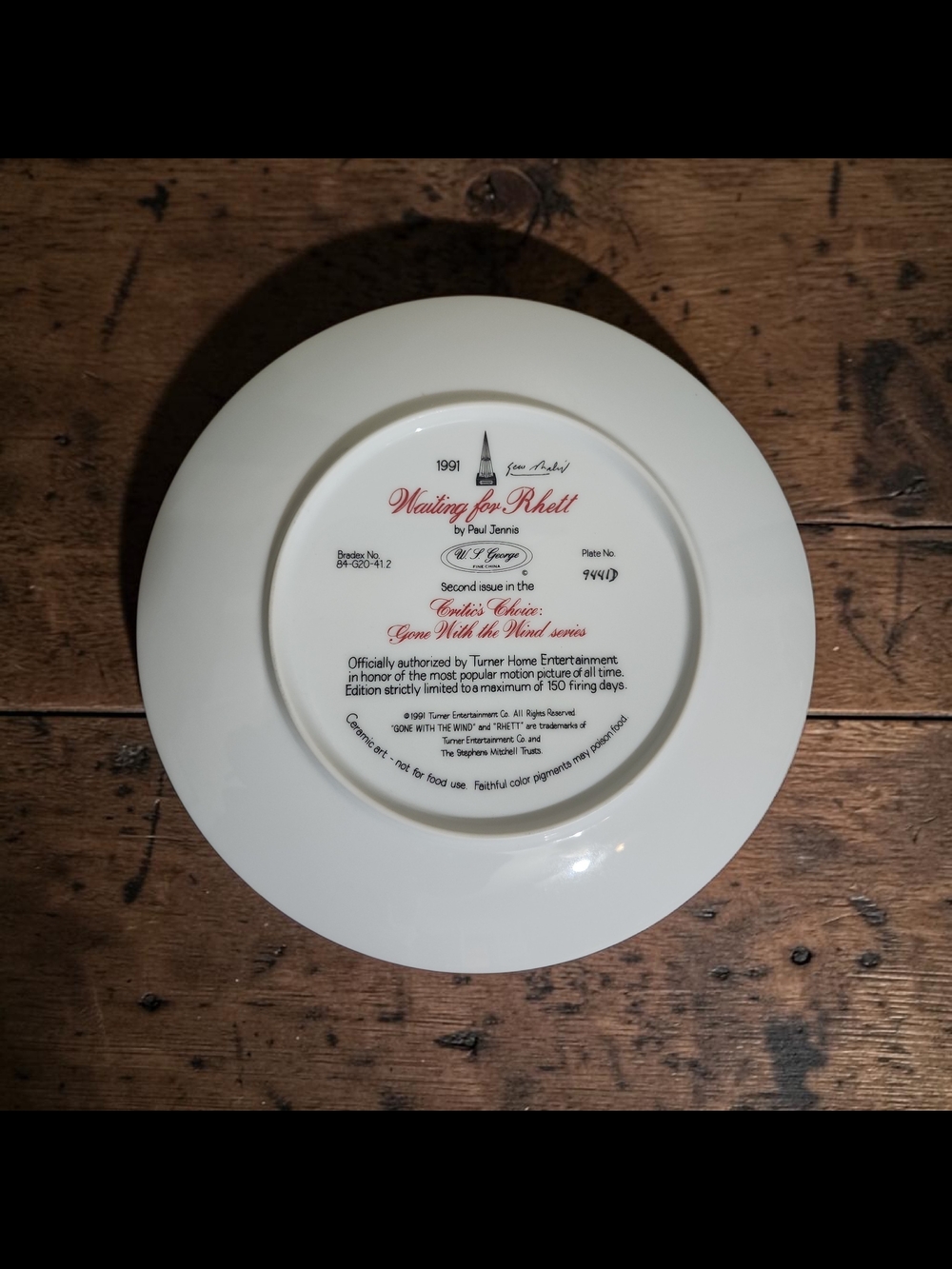 Waiting For Rhett Decorative Plate - Picture 2 of 3